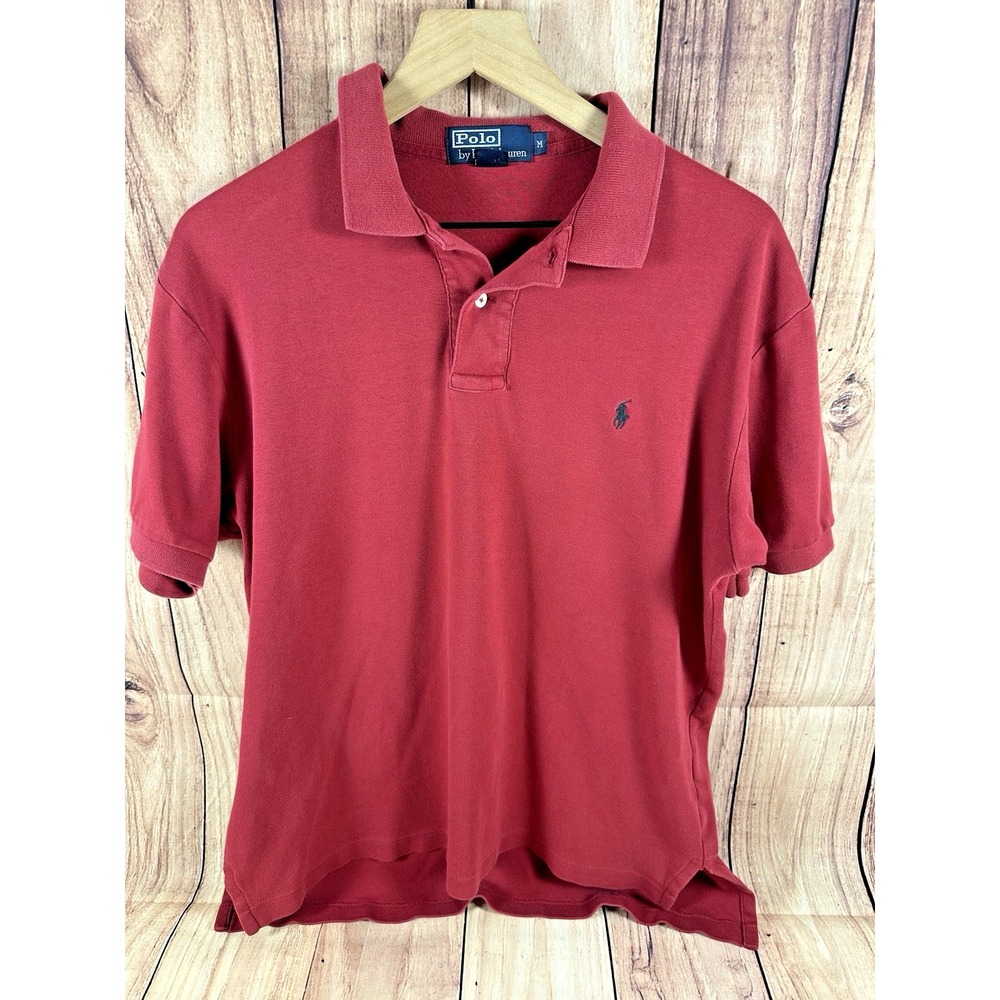 Polo Ralph Lauren Polo Shirt Men Short Sleeve Dark‎ Red MEDIUM
